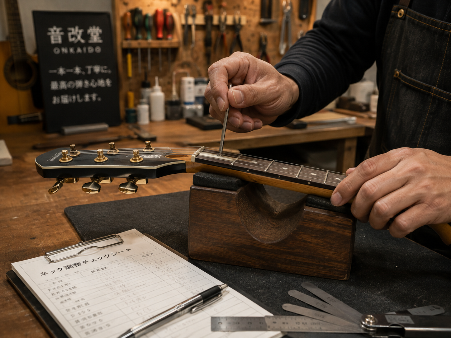 ギターの簡単な調整作業